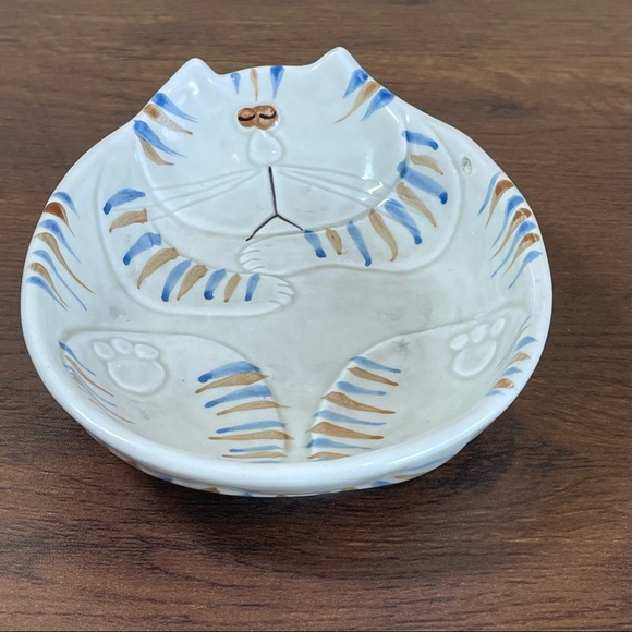 Vintage Fitz & Floyd Cat Nap Trinket Dish Sponge Holder 1977